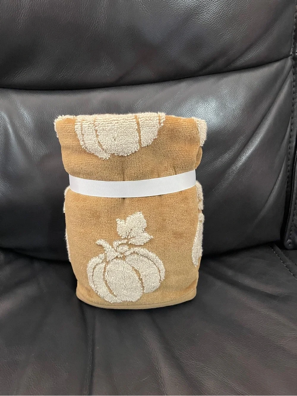 Thanksgiving CARO HOME Pumpkin Hand Towels (2) Thanksgiving Pumpkin Towels